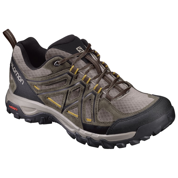 Salomon Israel EVASION 2 AERO - Mens Hiking Shoes - Brown Black (KVUW-93640)